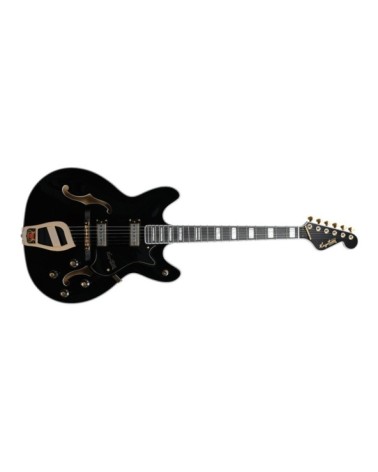 Guitarra Eléctrica Hagstrom Viking 67 Doble Cutaway Hollowbody BK Black