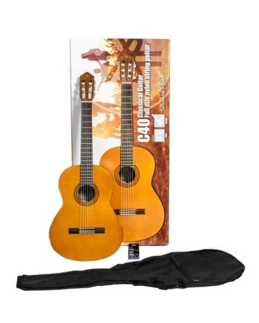 Pack Guitarra Clásica Yamaha C40 Afinador YTC5 y Funda Blanda