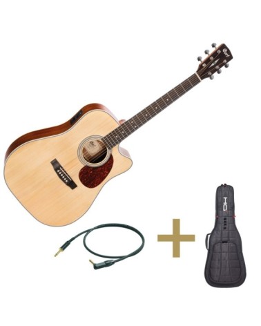 Kit de Guitarra Electroacústica Cort MR500E OP y Accesorios Proel DHZAGB