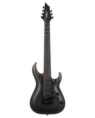Guitarra Eléctrica De 7 Cuerdas Cort KX707 Evertune OPB Open Pore Black