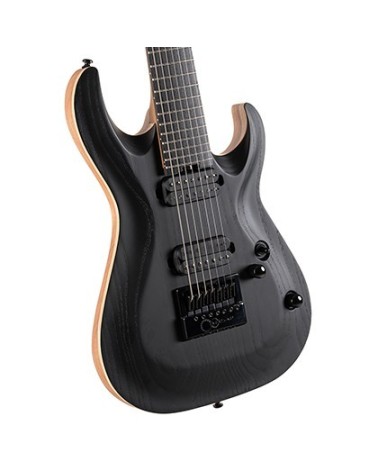 Guitarra Eléctrica De 7 Cuerdas Cort KX707 Evertune OPB Open Pore Black