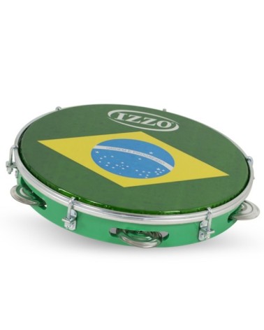 Pandeiro Izzo 10" Iz3438 ABS Verde Parche Brasil