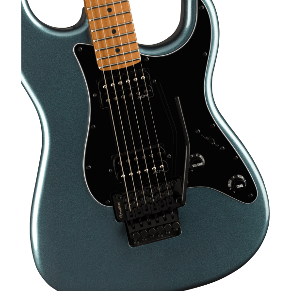 Guitarra Fender Squier Contemporary Stratocaster HH FR Roasted MP Black Pickguard Gunmetal Metallic
