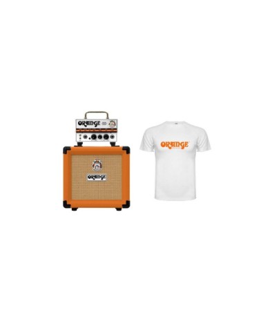 Pack de Cabezal, Pantalla para Guitarra y Camiseta Orange Micro Terror