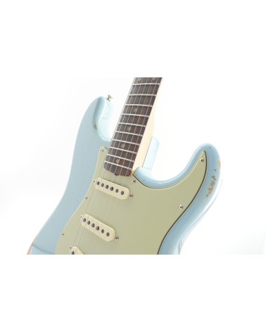 Guitarra Fender Custom Shop Late 1962 Stratocaster Relic Rosewood Faded Aged Daphne Blue REL/CC - FADNB