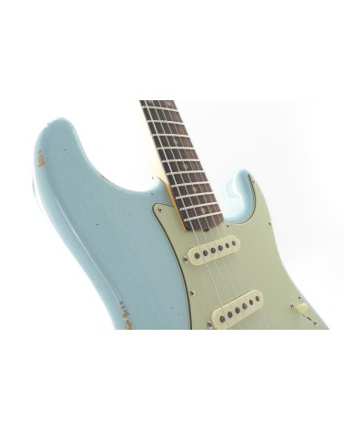 Guitarra Fender Custom Shop Late 1962 Stratocaster Relic Rosewood Faded Aged Daphne Blue REL/CC - FADNB