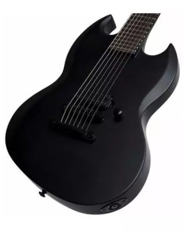 Guitarra Eléctrica de 7 Cuerdas ESP/LTD Viper-7 Baritone Black Metal Black Satin
