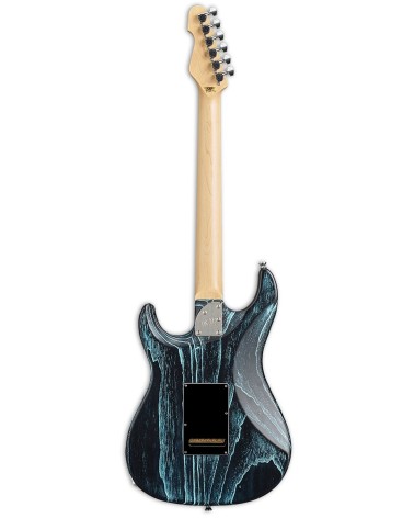 Guitarra Eléctrica ESP Snapper CTM Drift Wood Black Blue Filler con Funda
