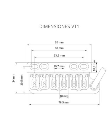 Puente para Guitarra VT1 Ultratrem 2-Points Glossy Vegatrem