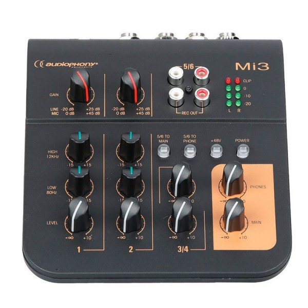 Mesa Audiophony MI3 3 Canales 2 Micrófonos 1 Estéreo