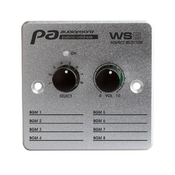 Controlador De Pared Audiophony WS8 Con selector De fuente Para Matriz
