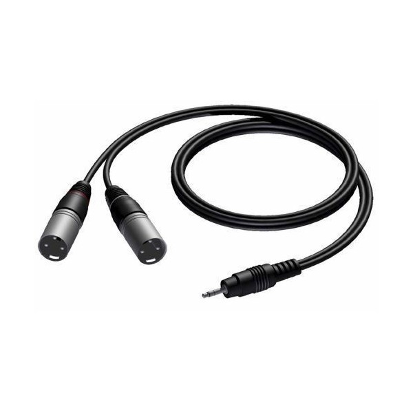 Cable Mini Jack Stereo Macho A 2 XLR 3 Pin 1,5 M Procab