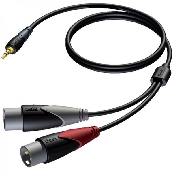 Cable Mini Jack Stereo Macho A 2 XLR 3 Pin Macho De 1,5 M Procab