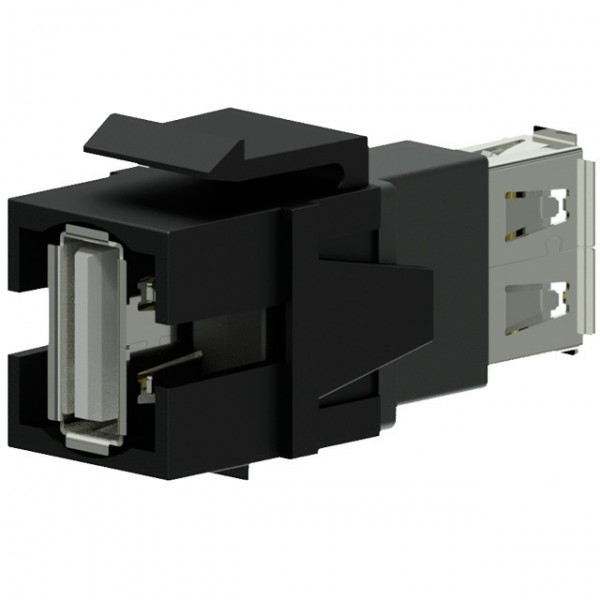 Conector USB 2.0 A - USB 2.0 A Negro Keystone Procab