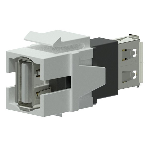 Conector USB 2.0 A - USB 2.0 A Blanco Keystone Procab