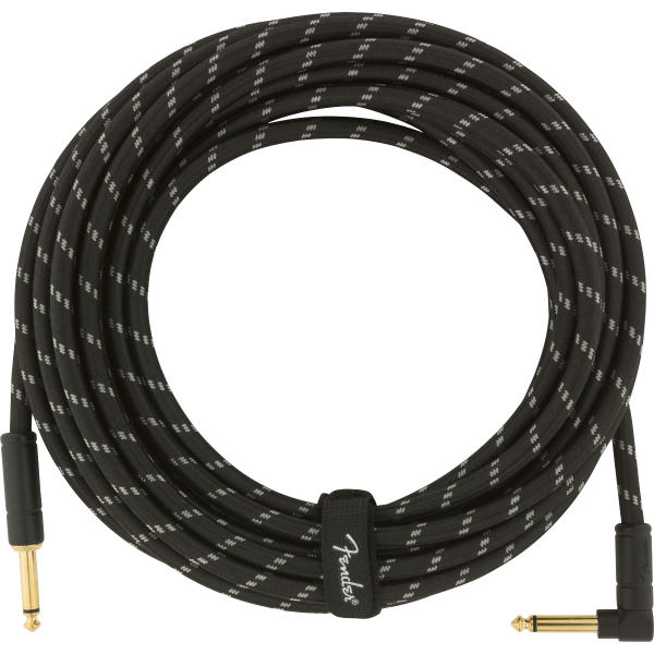 Cable Para Guitarra Fender Deluxe Instrument Cable Straight/Angle 25' Black Tweed