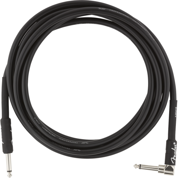 Cable Para Guitarra Fender Professional Instrument Cable Straight-Angle 10' Black