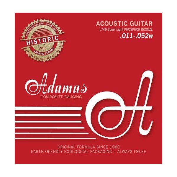 Juego Cuerdas Guitarra Acústica Adamas 1749 Super-Light 11-52W