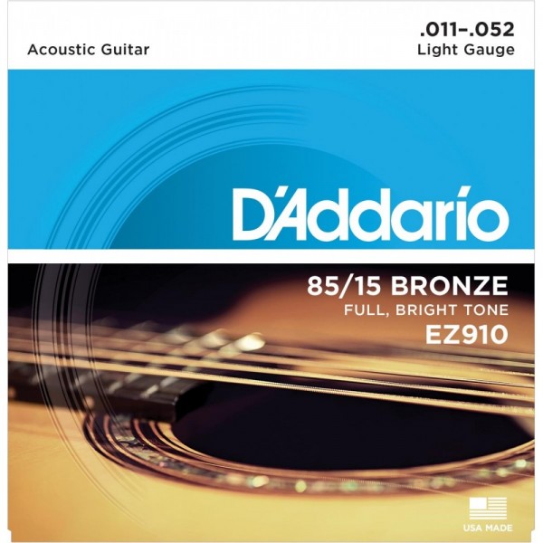 Juego Cuerdas Guitarra Acústica D'Addario EZ910. 11-52