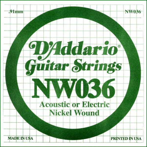 Cuerda Guitarra Eléctrica D'Addario NW-036"