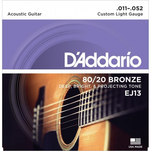 Juego Cuerdas Guitarra Acústica D'Addario EJ13 11-52