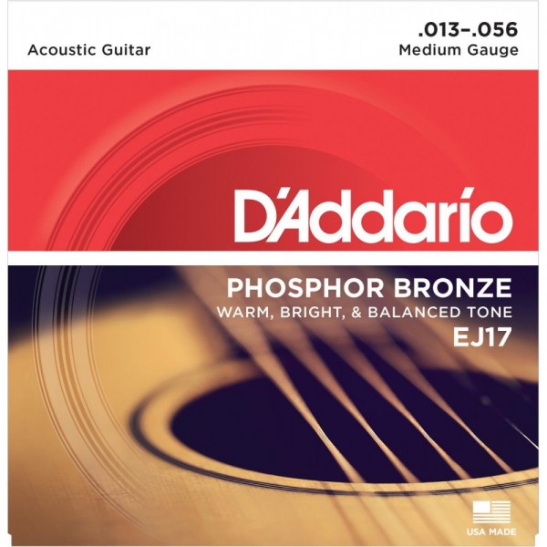 Juego Cuerdas Guitarra Acústica D'Addario EJ-17 13-56