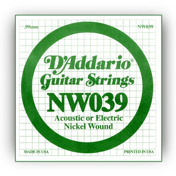 Cuerda Guitarra Eléctrica D'Addario NW-039"