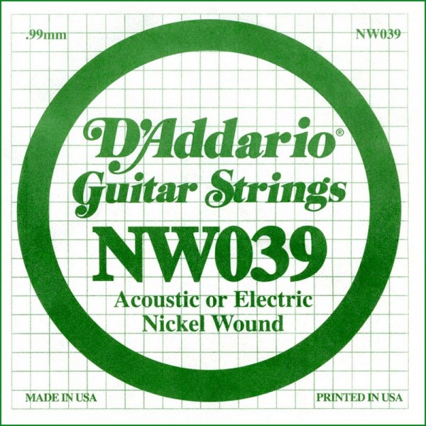 Cuerda Guitarra Eléctrica D'Addario NW-039"