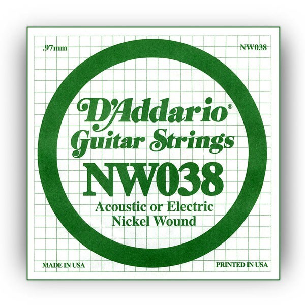 Cuerda Guitarra Eléctrica D'Addario NW-038"
