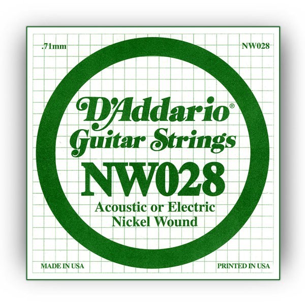 Cuerda Guitarra Eléctrica D'Addario NW-028"
