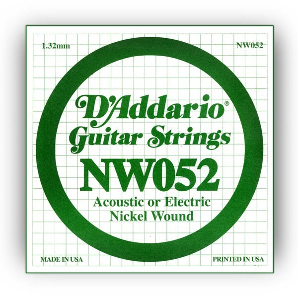 Cuerda Guitarra Eléctrica D'Addario NW-052"