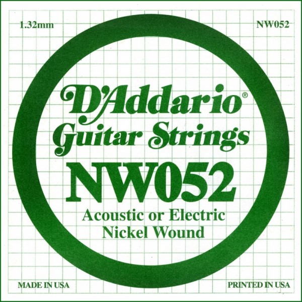 Cuerda Guitarra Eléctrica D'Addario NW-052"