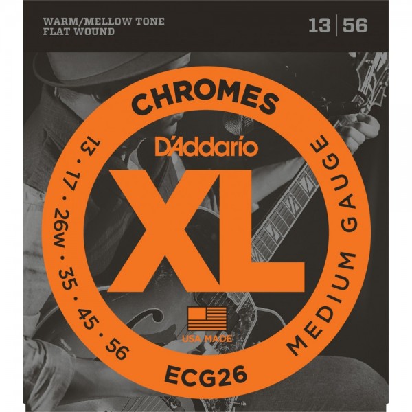 Juego Cuerdas Guitarra Eléctrica D'Addario ECG26 Chromes 13-56