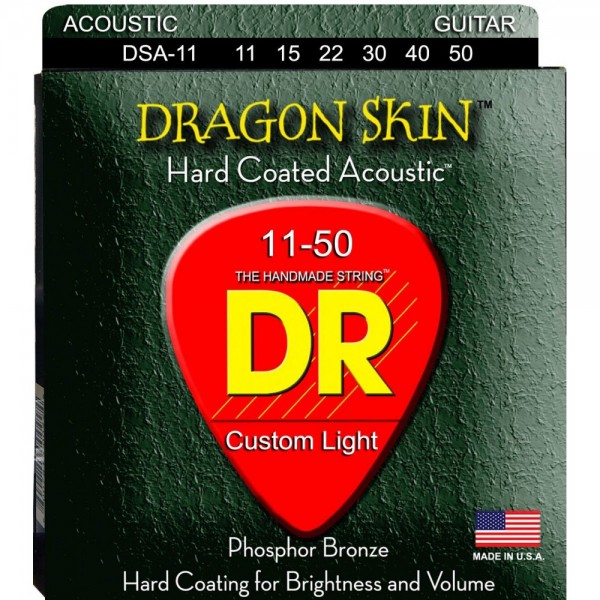 Juego Cuerdas Guitarra Acústica Dr Dragon Skin DSA-11 11-50