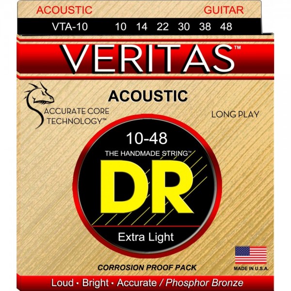 Juego Cuerdas Guitarra Acústica Dr Veritas VTA-10 10.48