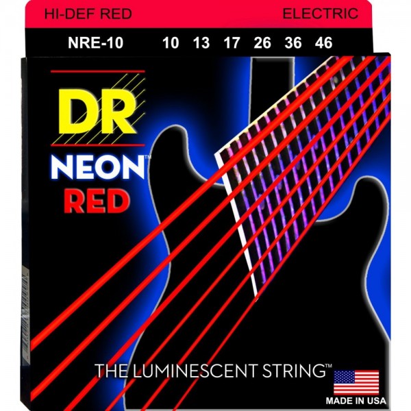 Juego Cuerdas Guitarra Eléctrica Neon Red NRE-10 10-46