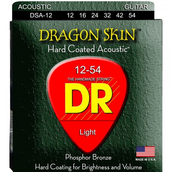 Juego Cuerdas Guitarra Acústica DR Dragon Skin DSA-12 12-54