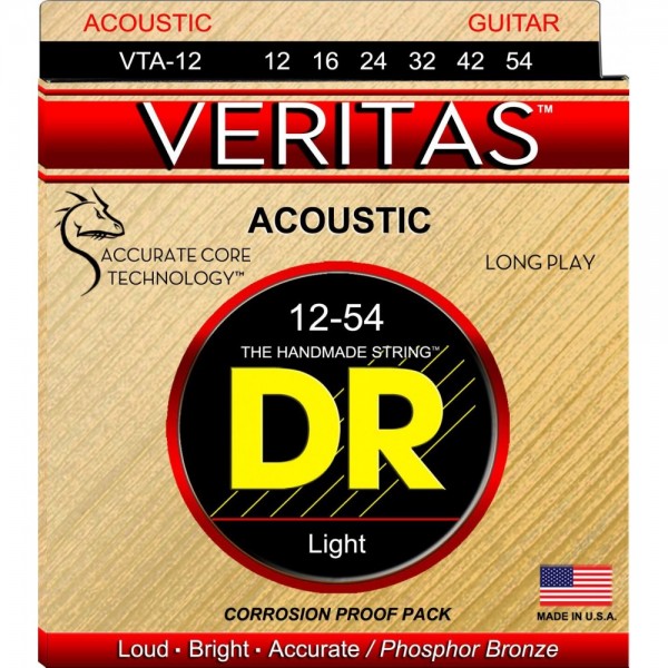 Juego Cuerdas Guitarra Acústica DR Veritas VTA-12 12-54