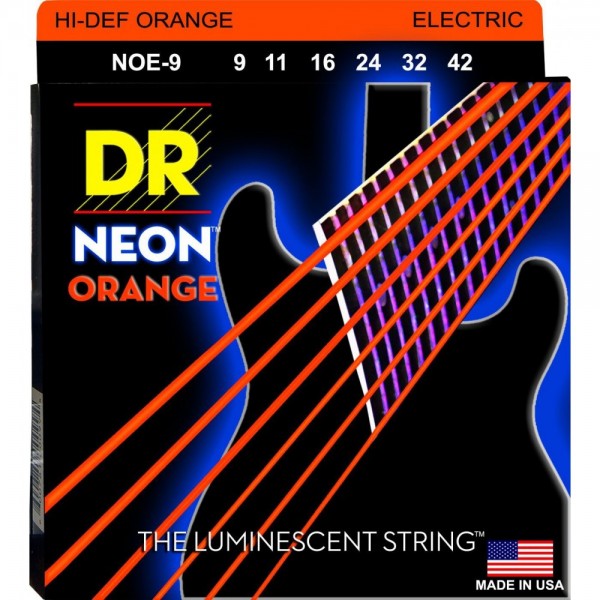 Juego Cuerdas Guitarra Eléctrica DR Neon Orange NOE-9 9-42