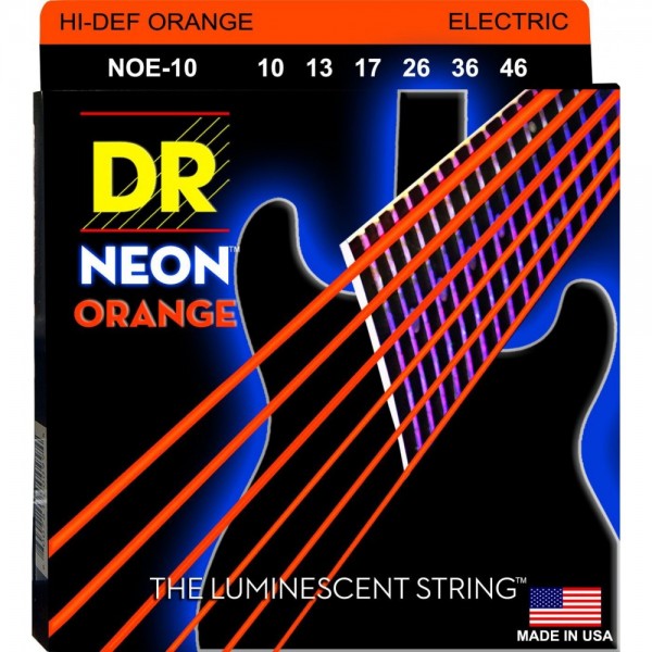 Juego Cuerdas Guitarra Eléctrica DR Neon Orange NOE-10 10-46