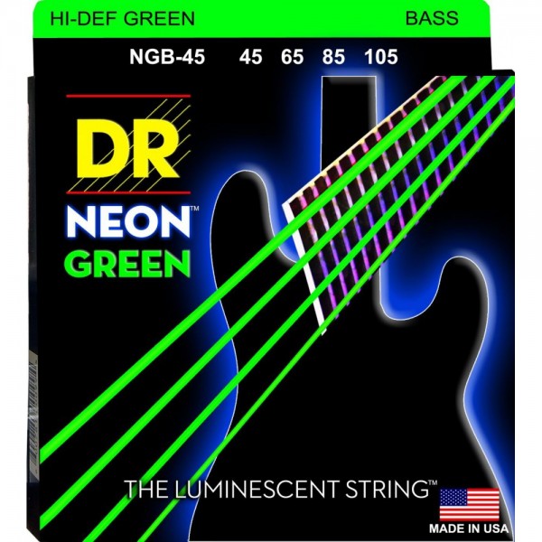 Juego Cuerdas Bajo DR Neon Green NGB-45 45-105