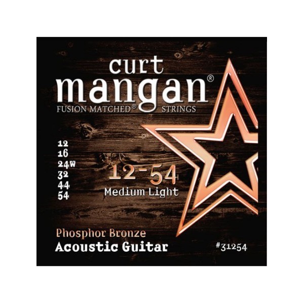 Juego Cuerdas Guitarra Acústica Curt Mangan Phosphor Bronze 12-54