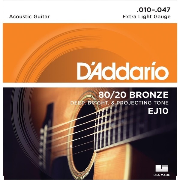 Juego Cuerdas Guitarra Acústica D'Addario Ej15. 10-47