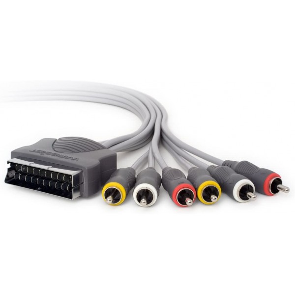 Cable Tech Link Euro - 2 RCA Vídeo - 4 RCA Audio 1.5 Metros