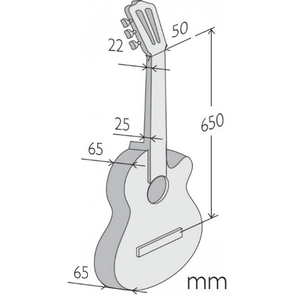 Guitarra Clásica Alhambra 3C CT-E1 Cutaway Cuerpo Estrecho Electrificada