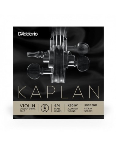 Cuerda E Para Violín D'Addario Kaplan Escala 4/4 Tensión Media K301W