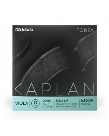 Cuerda Individual Re Para Viola Kaplan De D'Addario Escala Larga Tensión Media K412 LM