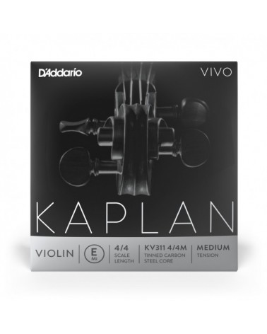 Cuerda E Para Violín D'Addario Kaplan Vivo Escala 4/4 Tensión Media KV311 4/4M