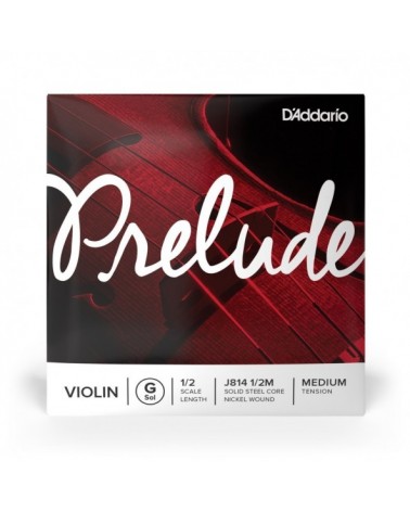 Cuerda Individual Sol Para Violín Prelude De D'Addario Escala 1/2 Tensión Media J814 1/2M