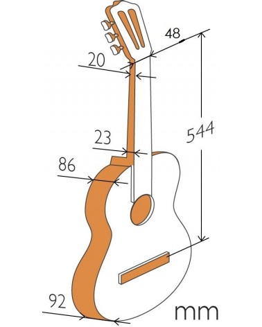 Guitarra Clásica Alhambra 1C HT 1/2 Hybrid Terra Con Funda 9730 10 mm